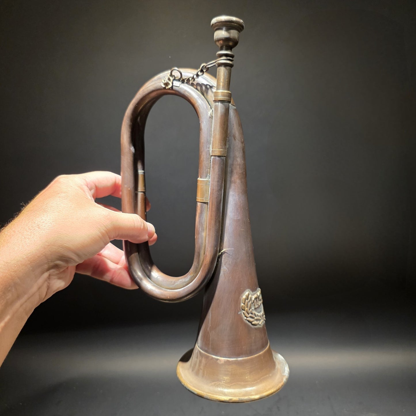 12" Antique Style Civil War Confederate CSA Bugle Copper Brass Signal Horn