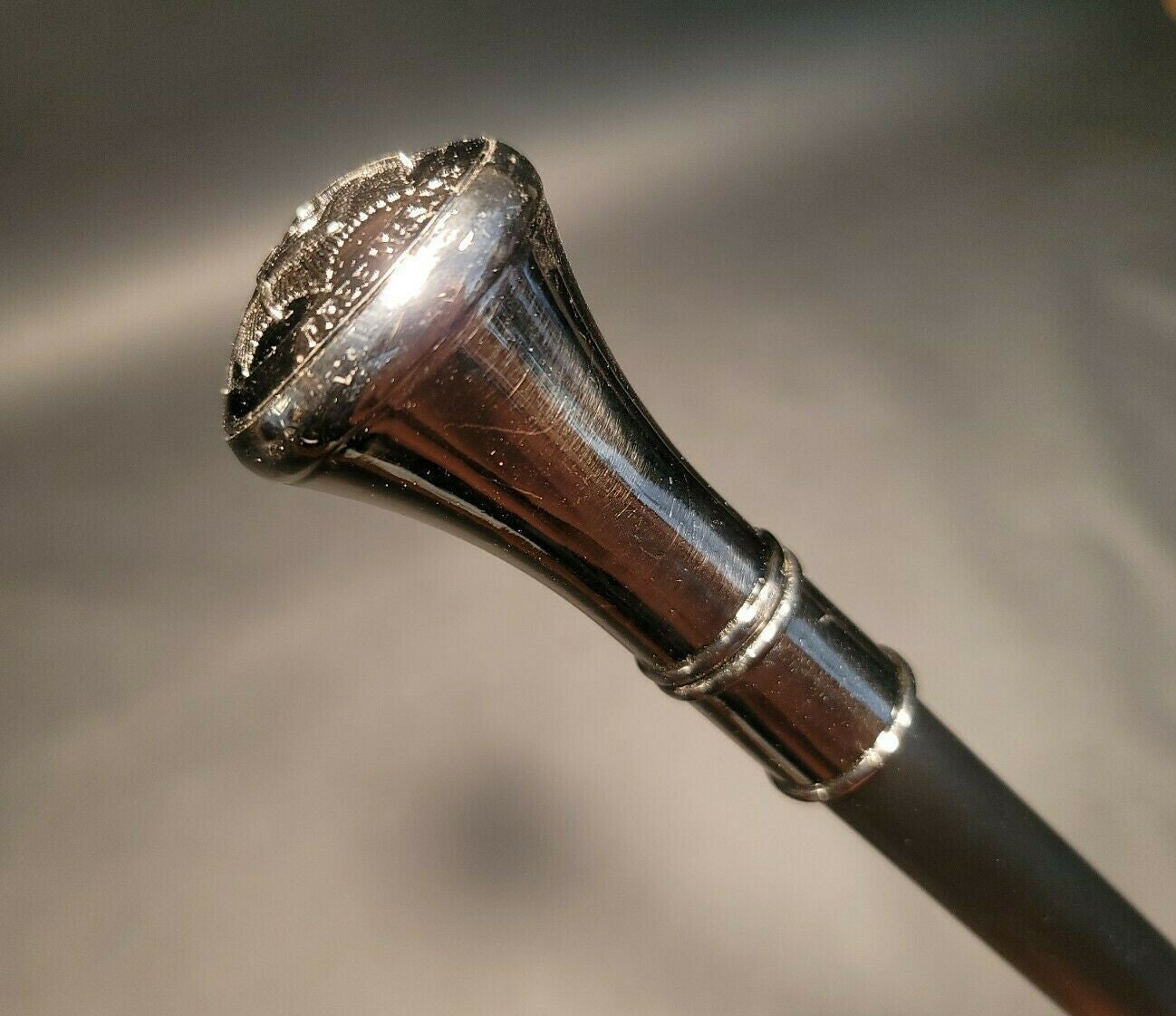 36" Vintage Antique Style Free Masons Metal Walking Stick Cane 