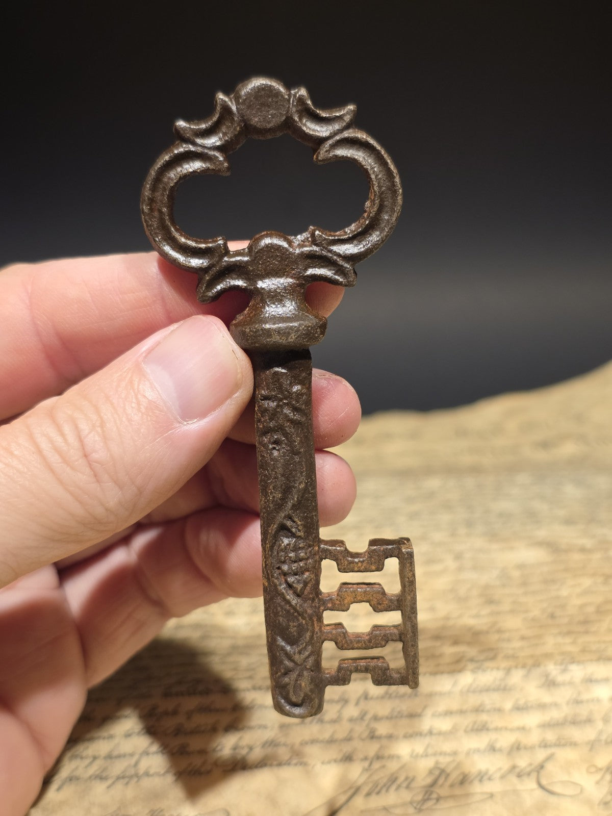 4" Antique Style Iron Large Skeleton Church Key