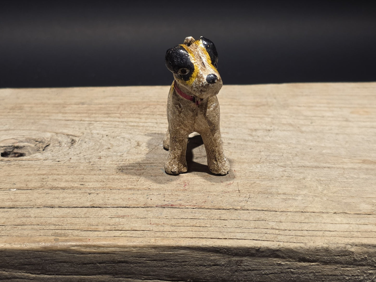 2 1/2" Antique Style Miniature Cast Iron Fox Hair Terrier Dog