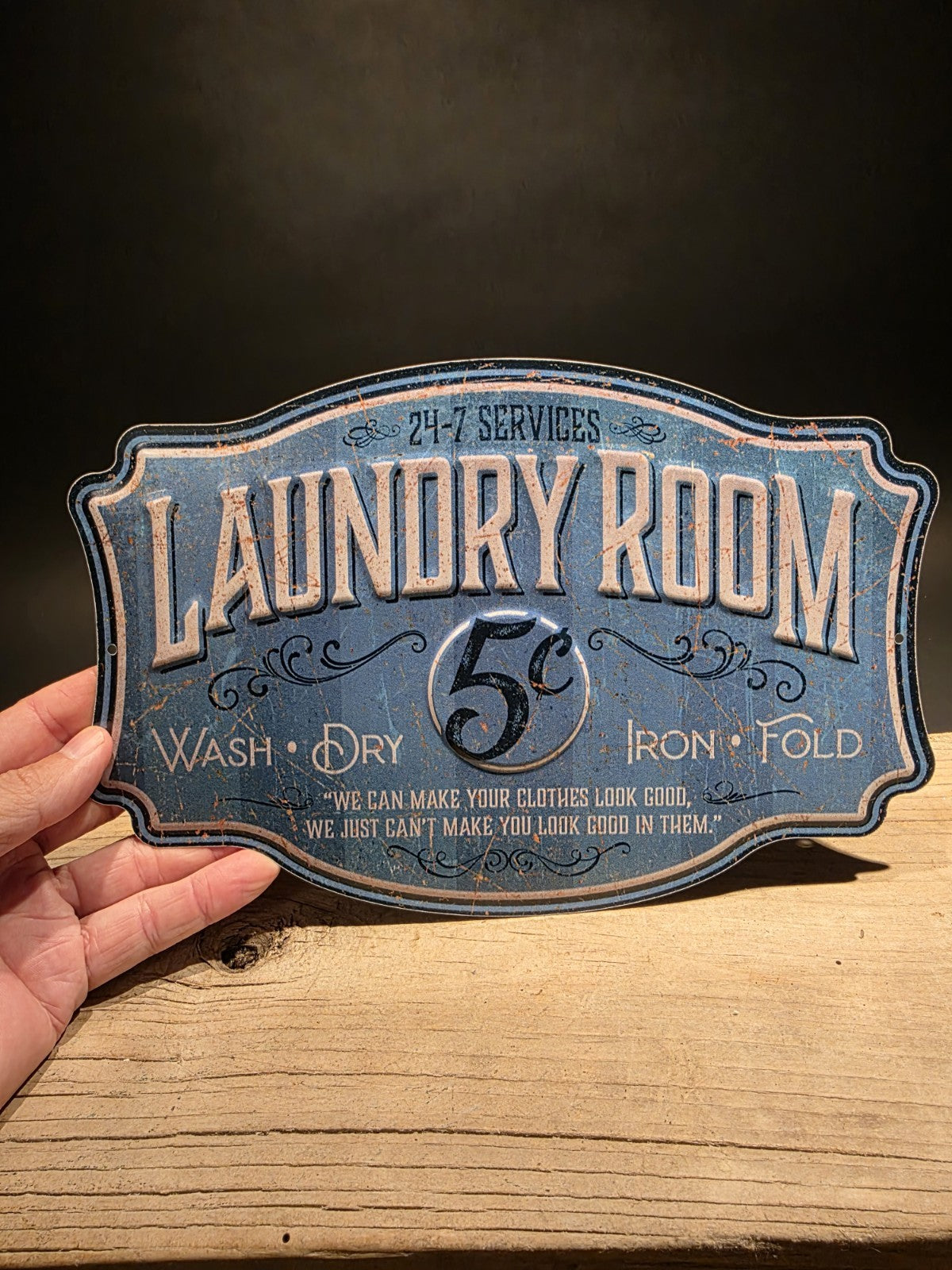 Metal Vintage Style Laundry Room Sign