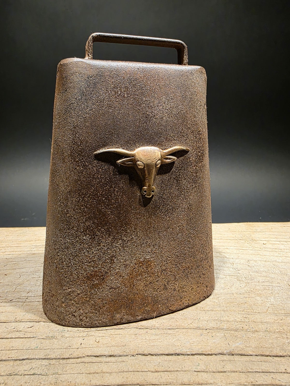 6 3/4" Primitive Vintage Antique Style Hand Wrought Iron Cow Bell