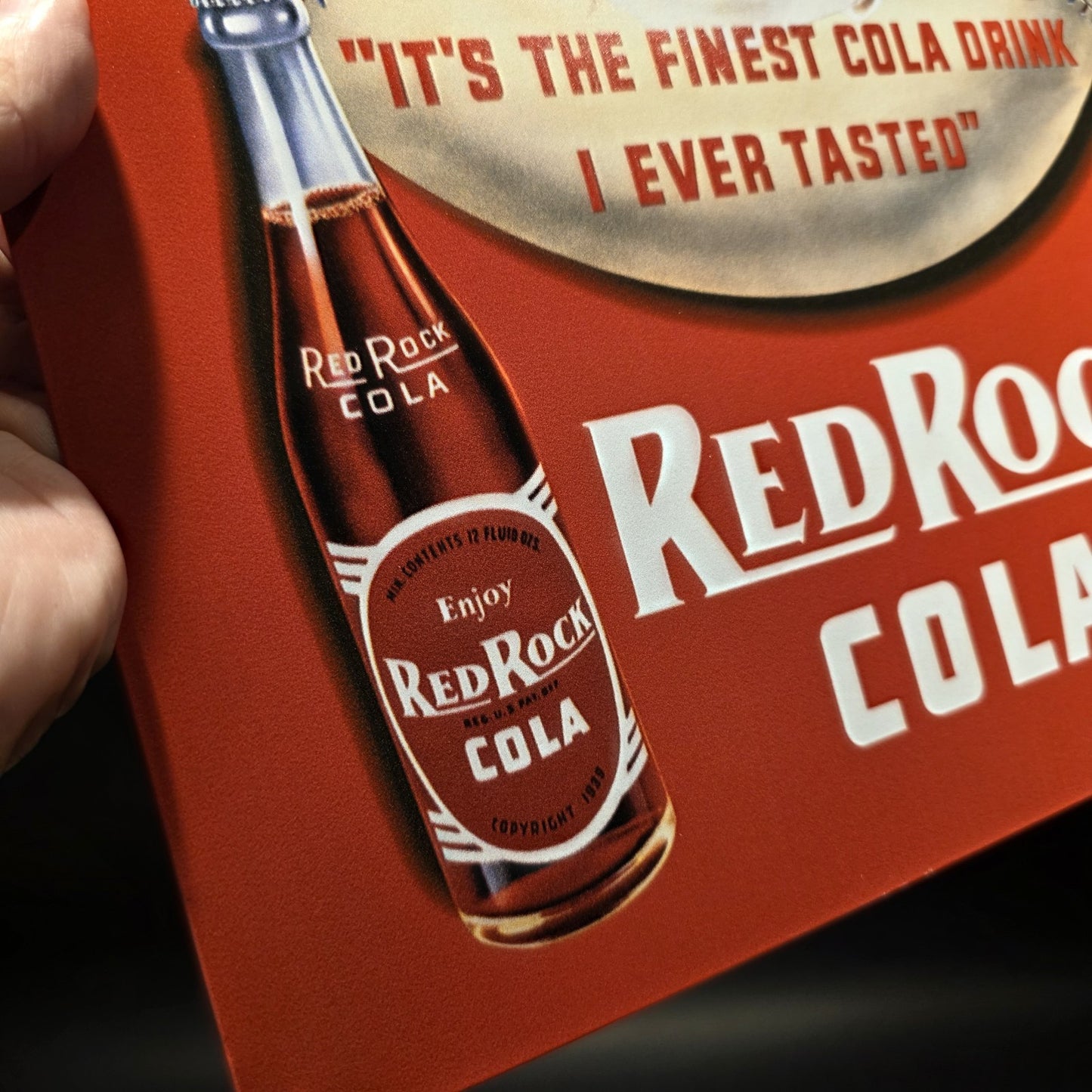 16" Vintage Style Babe Ruth Baseball Red Rock Cola Advertising Sign