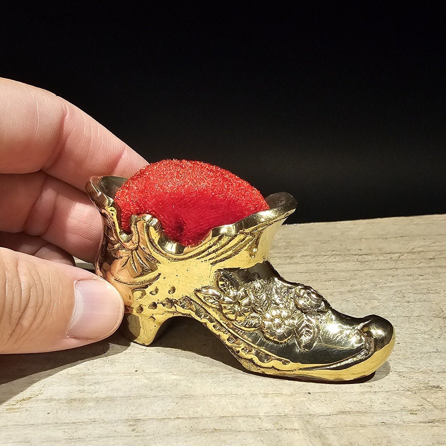 Antique Vintage Style Miniature Brass Sewing Pin Cushion