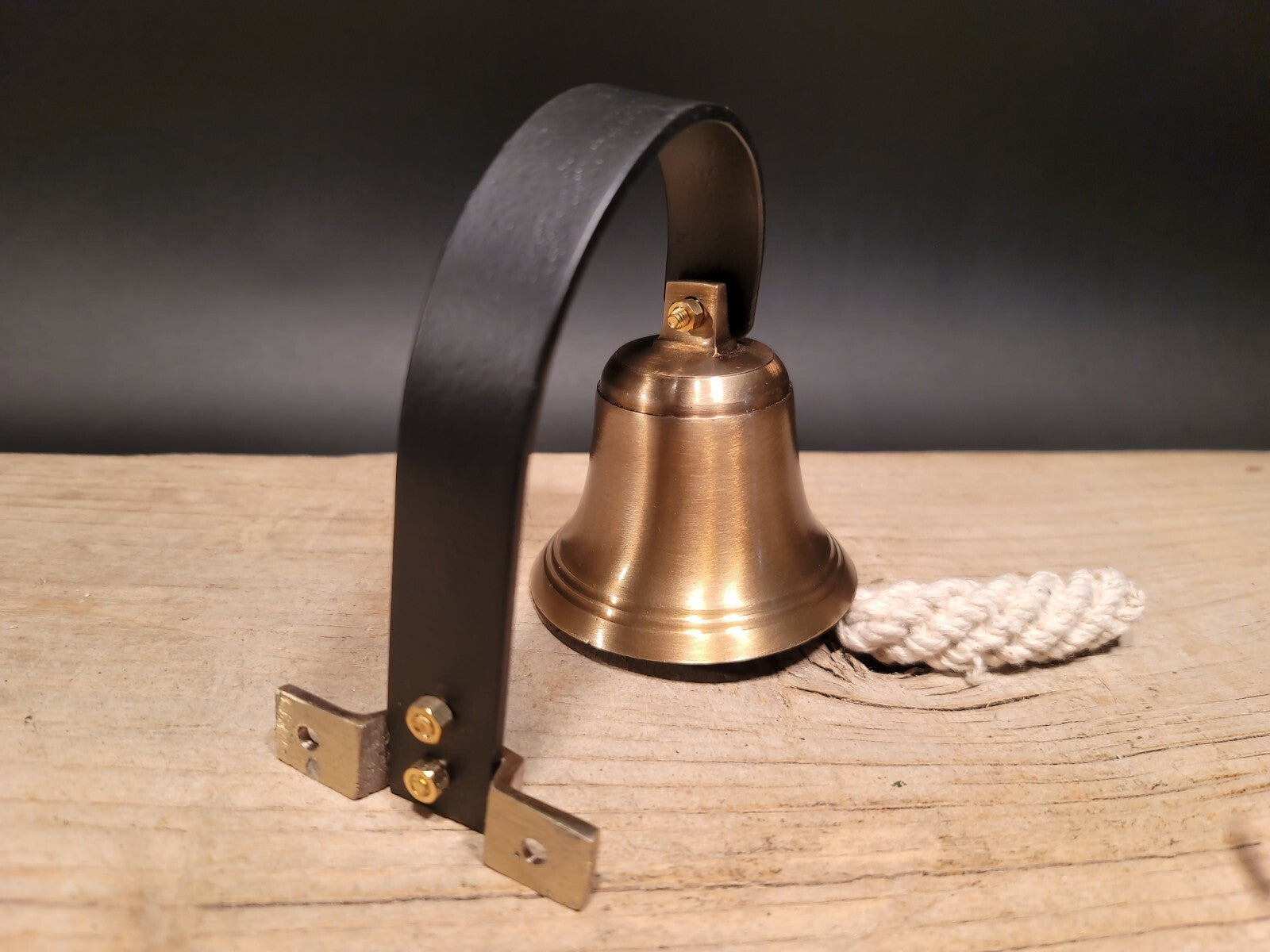 Antique Vintage Style Brass Wall Mount Dog Doorbell Bar Bell