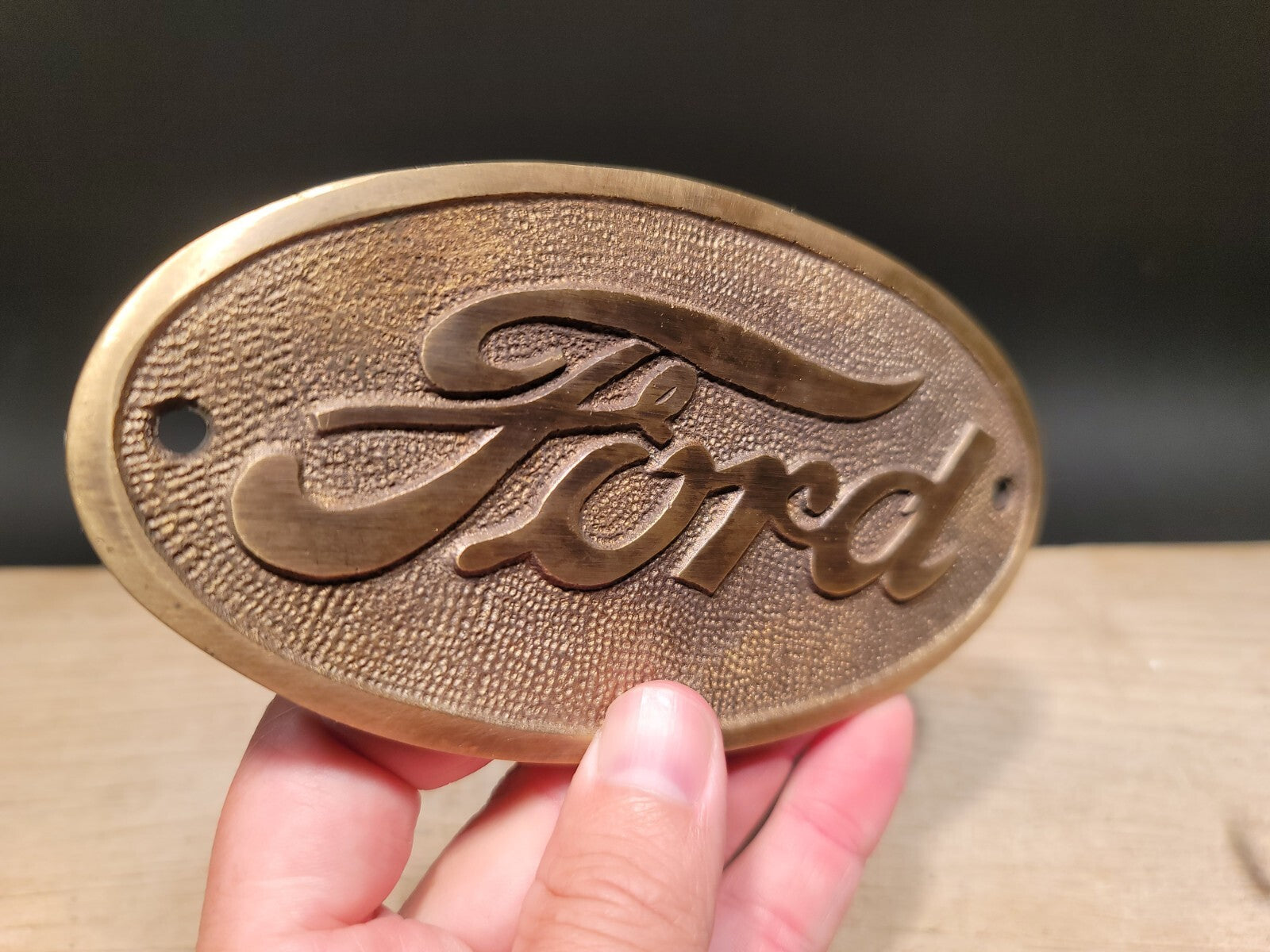 Antique Vintage Style Brass Ford Plaque
