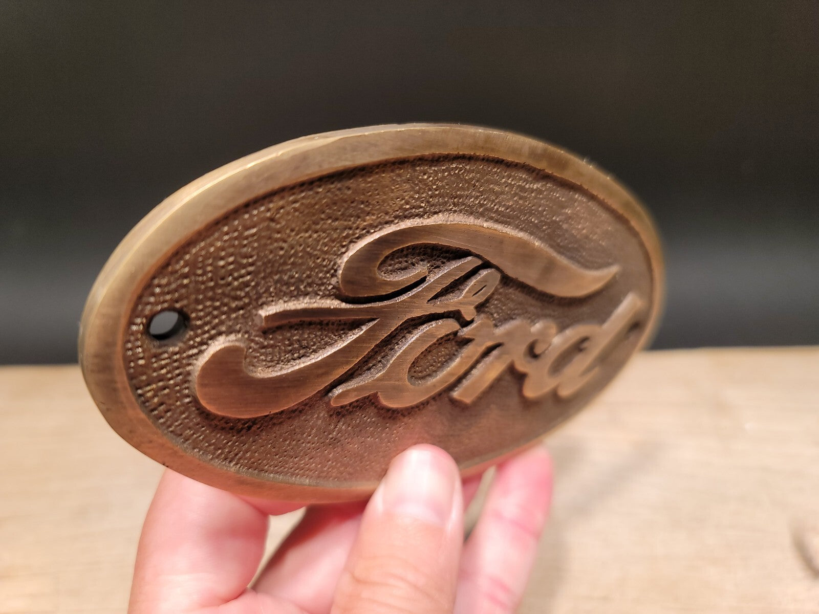 Antique Vintage Style Brass Ford Plaque