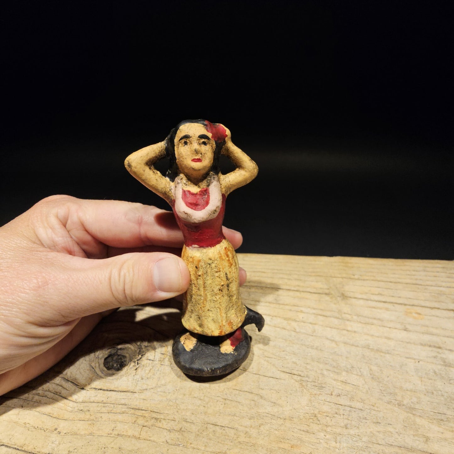 Antique Vintage Style Cast Iron Hula Dancer Bottle Opener