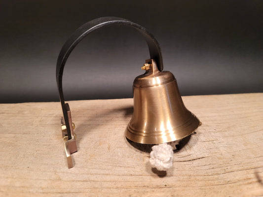 Antique Vintage Style Brass Wall Mount Dog Doorbell Bar Bell
