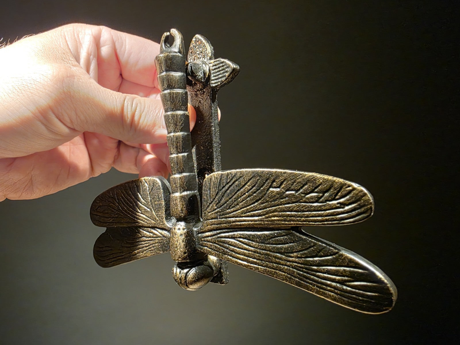 Antique Brass Vintage Style Cast Iron Dragonfly Door Knocker