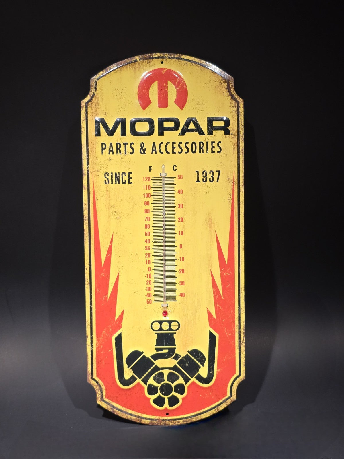 17.5 " Metal Vintage Style Mopar Thermometer Sign