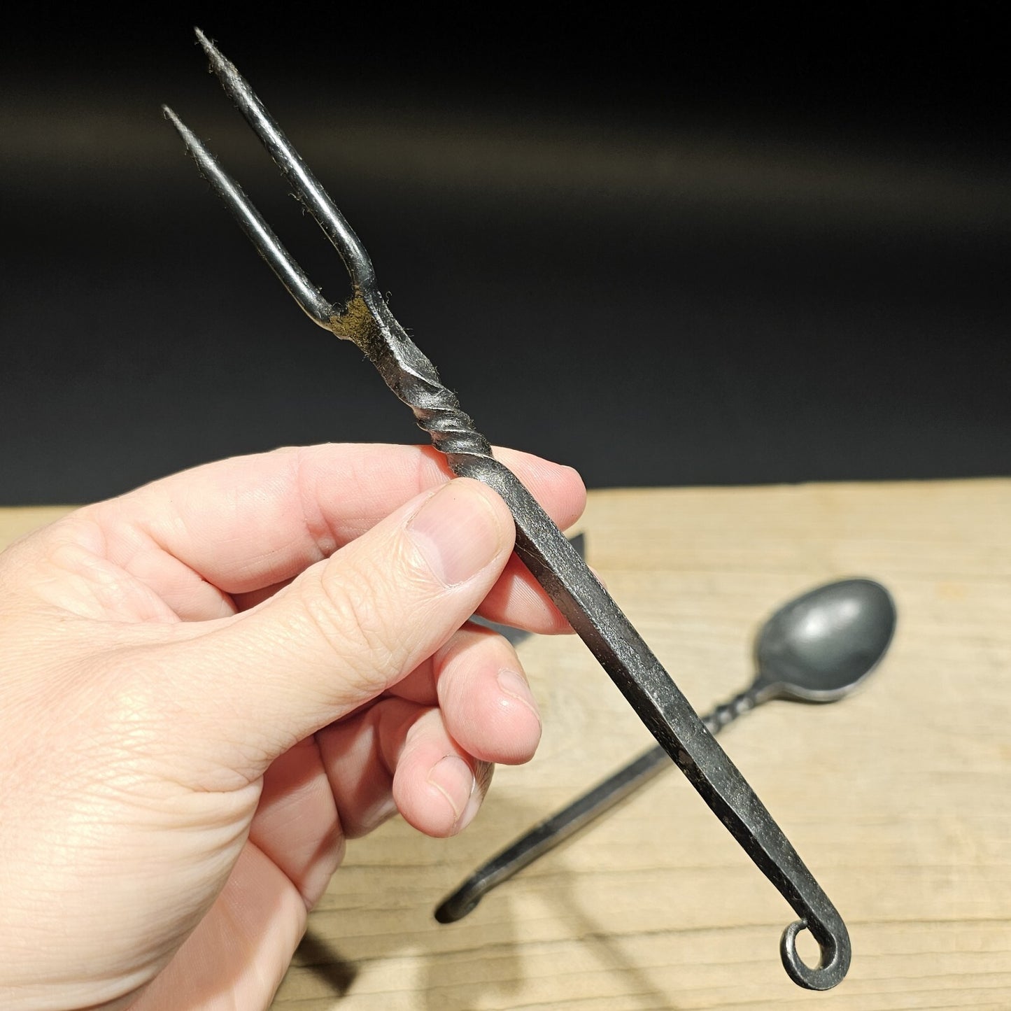 Flint Striker Style Custom Forged Knife Utensil Set