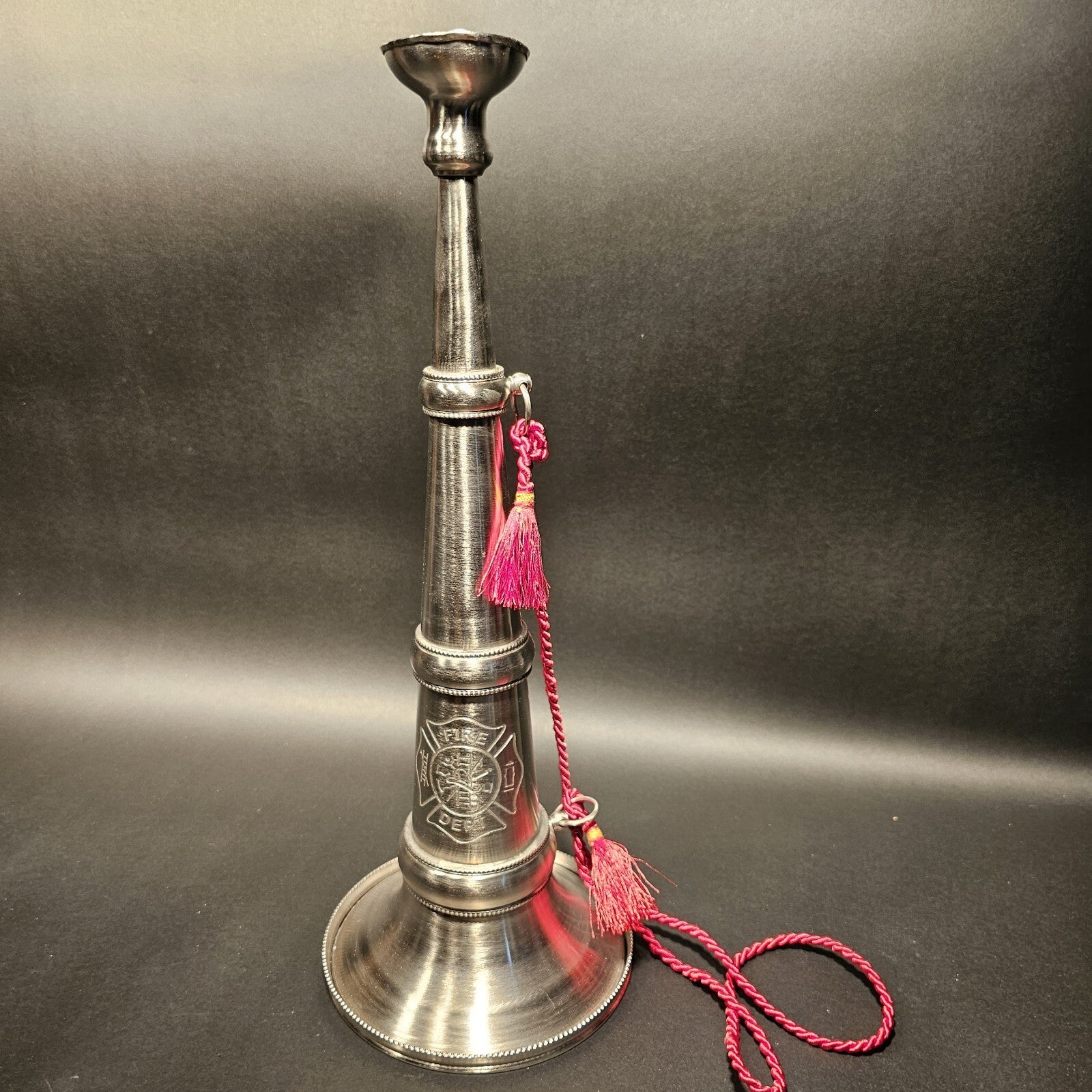 16 1/2" Antique Style Silver Fireman Presentation Speaking Trumpet