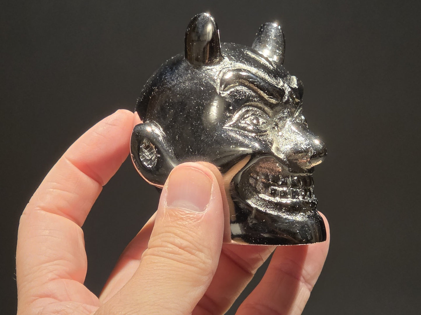 Vintage Style Devil Skull Metal Shifter Knob Hood Ornament- Undrilled