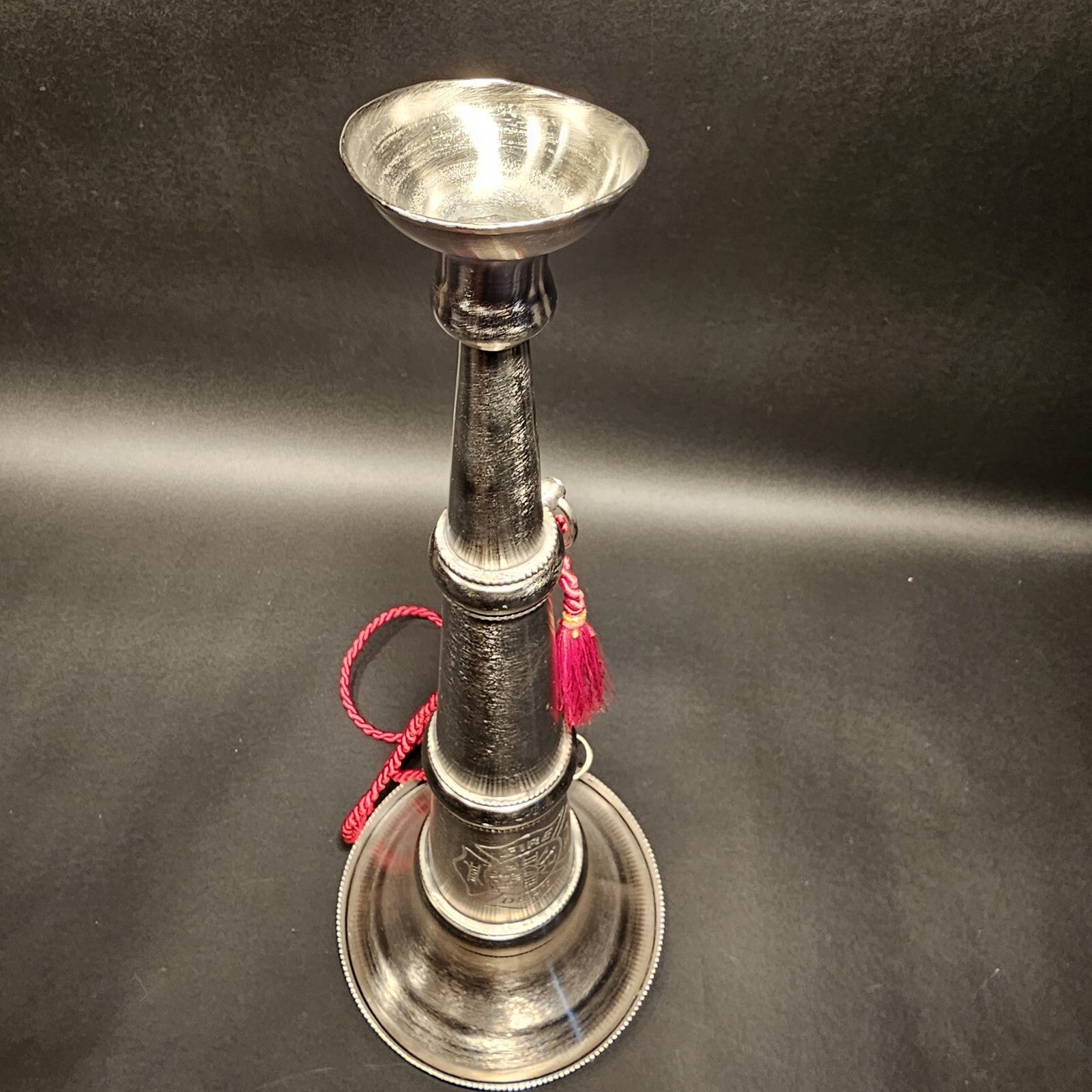 16 1/2" Antique Style Silver Fireman Presentation Speaking Trumpet