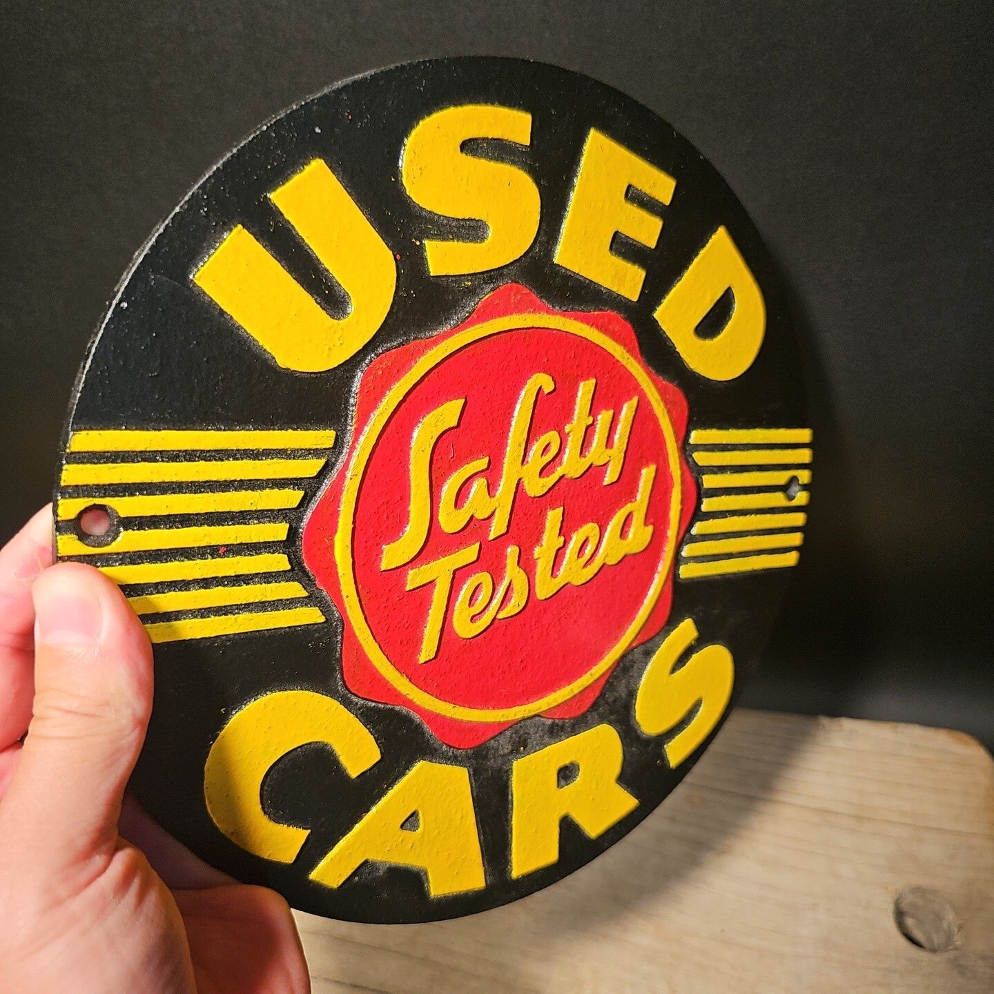 Antique Vintage Style Cast Iron Used Cars Sign Plaque