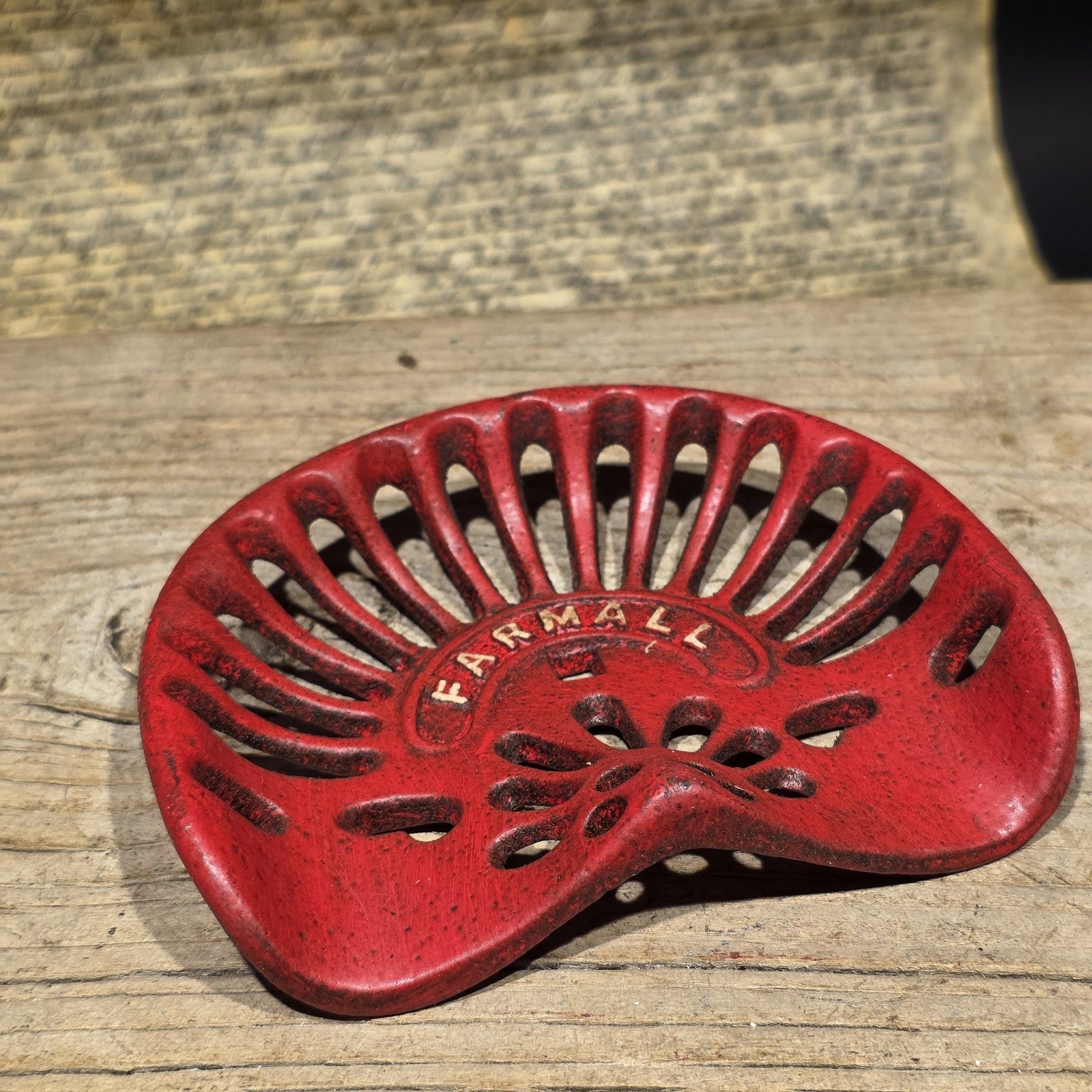 5" Mini Farmall Cast Iron Tractor Seat – Red IH Salesman Sample Paperweight