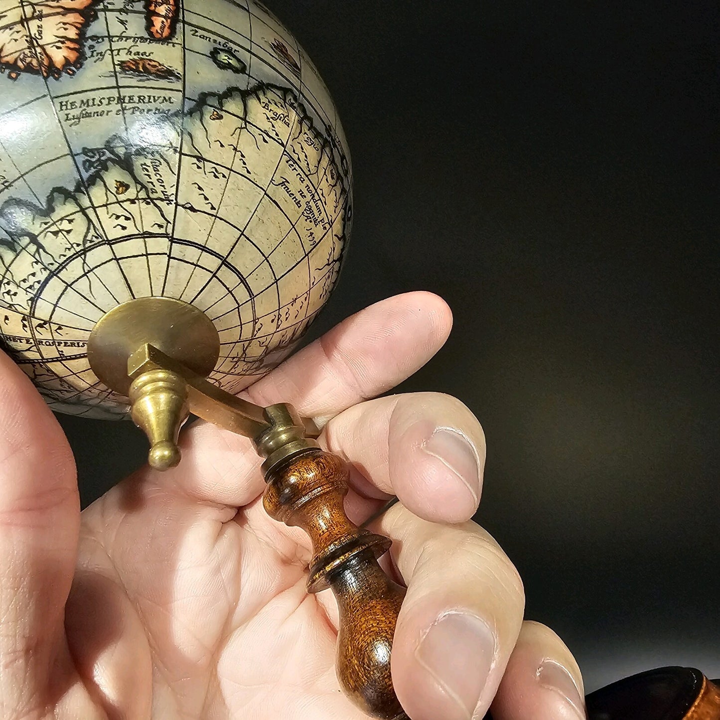 Old World Style 8" Globe w Turned Wood Stand
