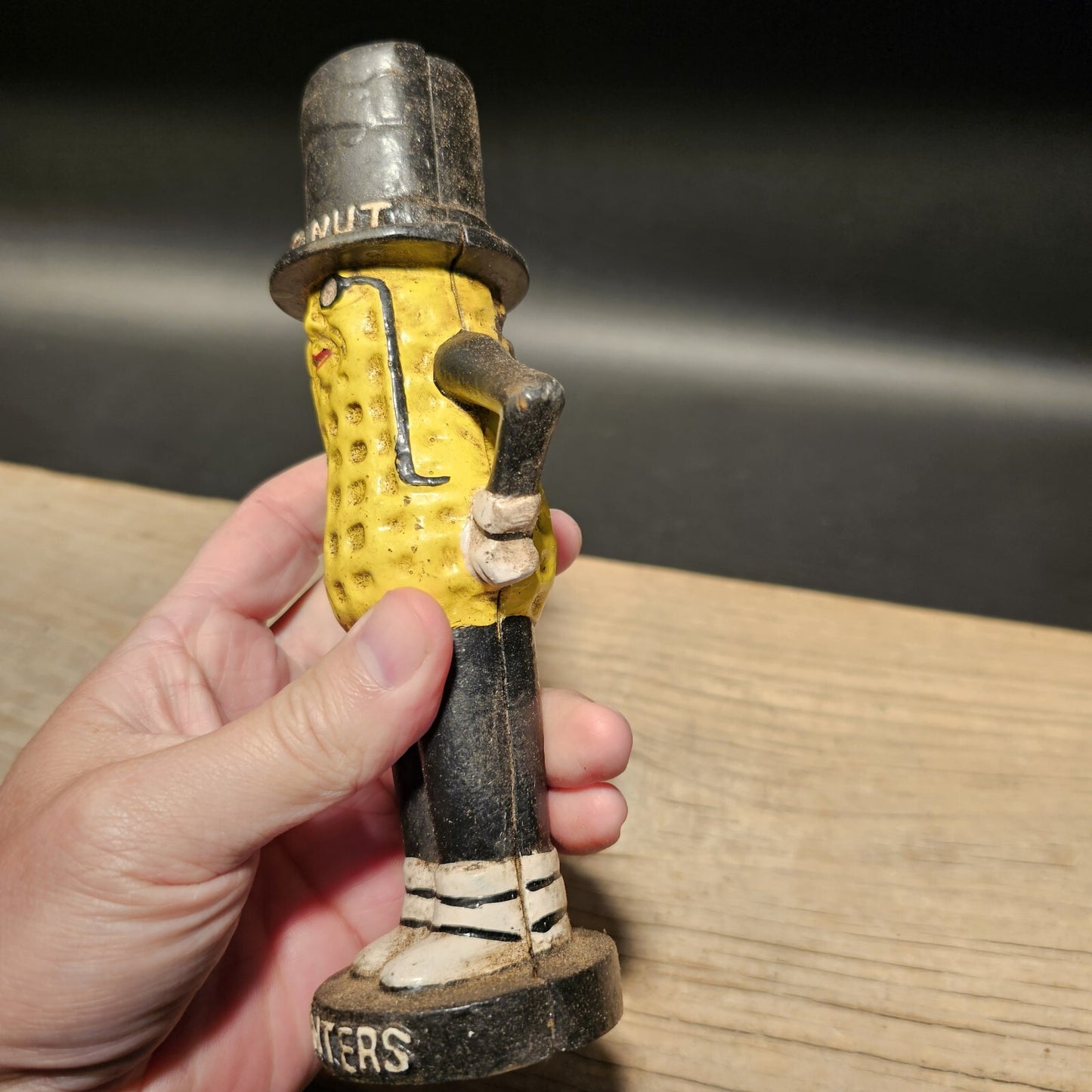 Antique Vintage Style Cast Iron Peanut Coin Bank