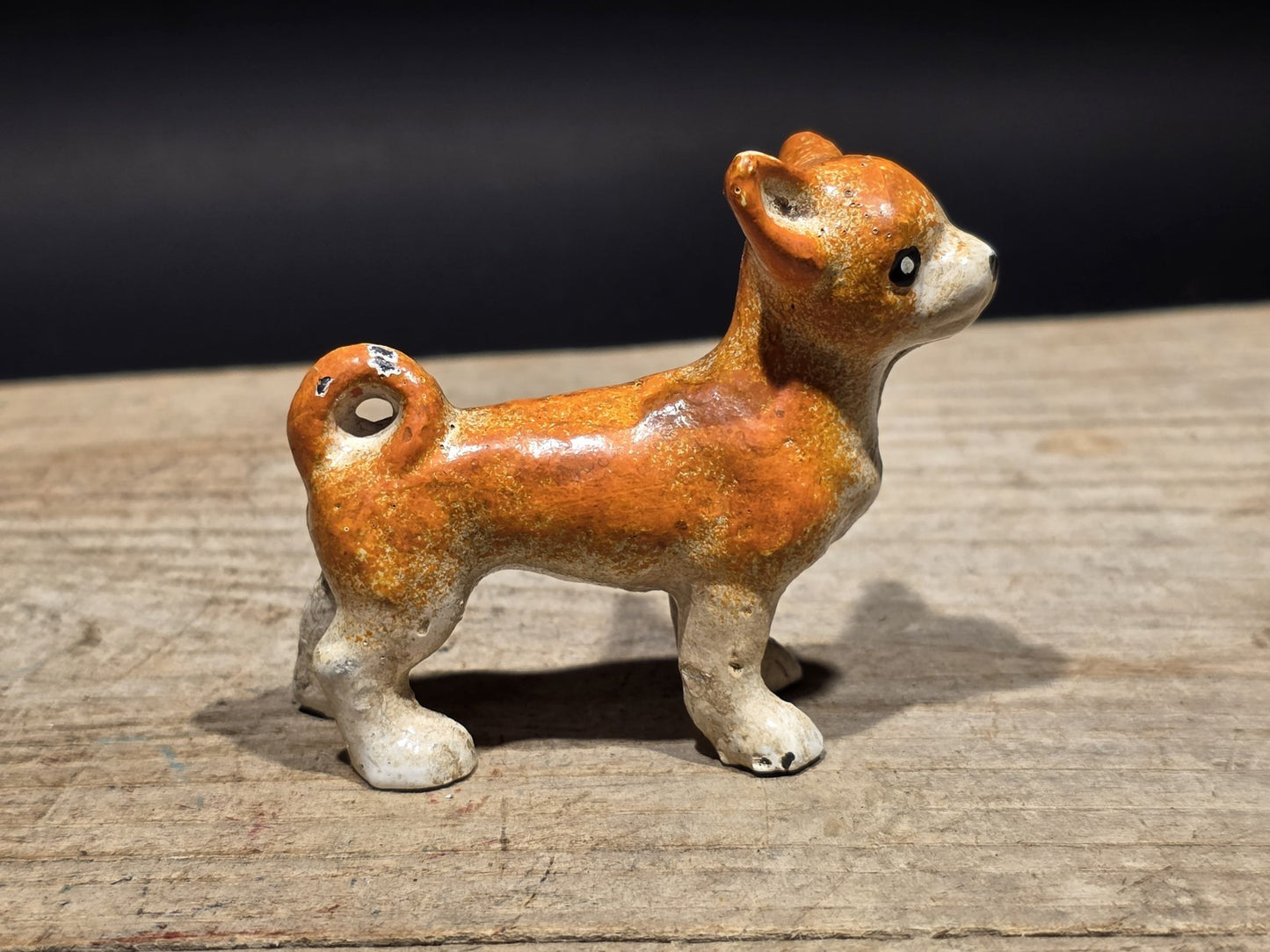Vintage Antique Style Miniature Cast Iron Chihuahua Dog Figurine Dog