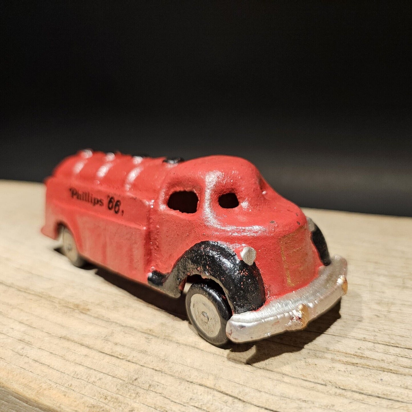 Vintage Style Red Cast Iron Toy Phillips 66 Car Delivery Van