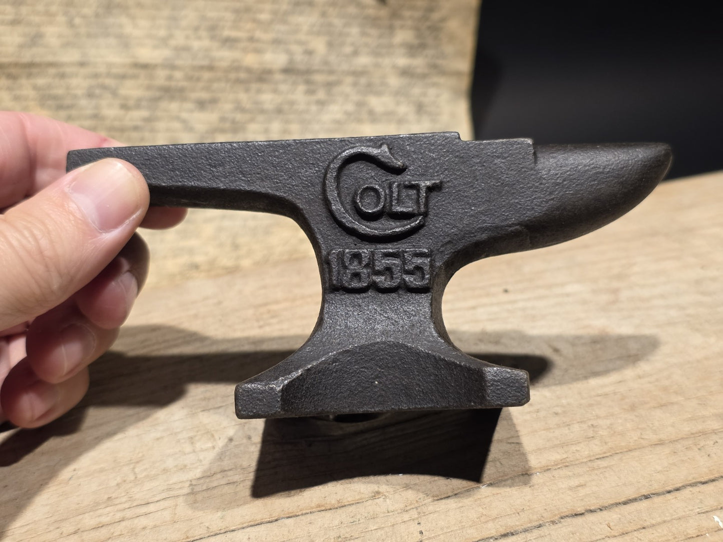6" Vintage Style Colt 1855 Miniature Anvil Cast Iron Gunsmith Paperweight