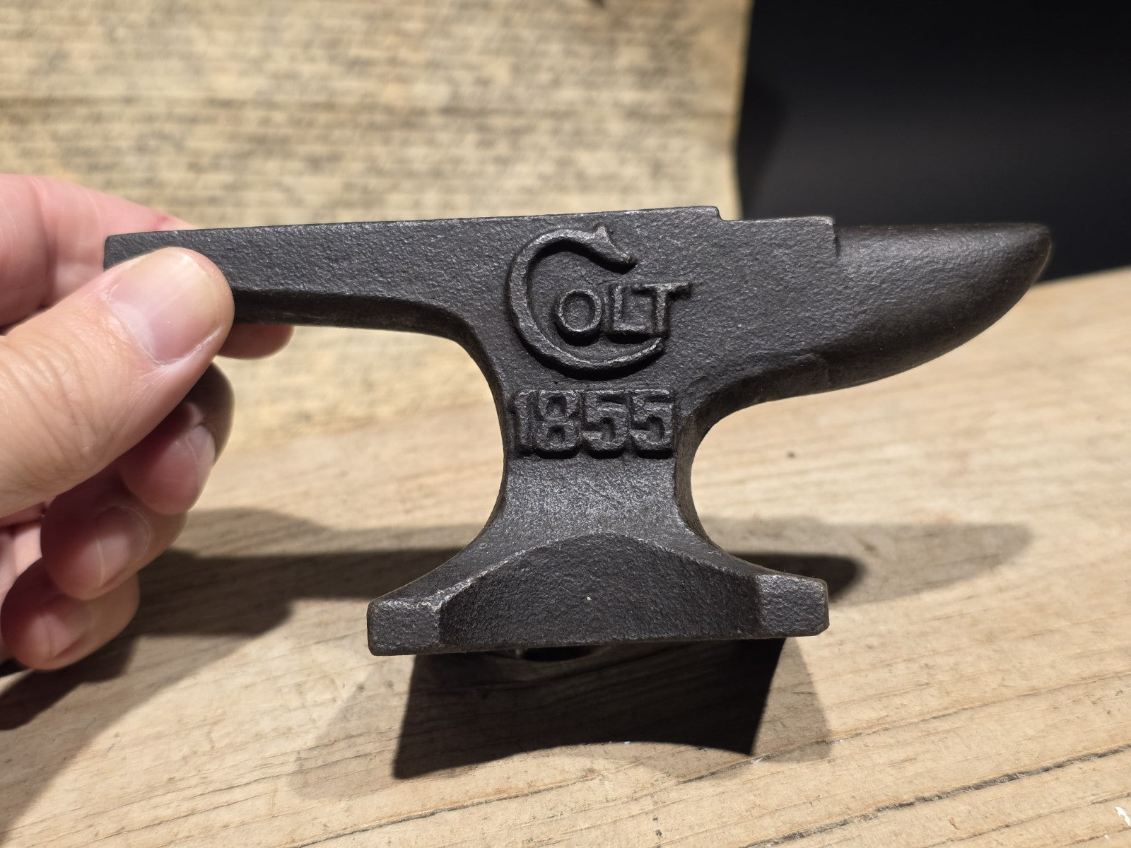 6" Vintage Style Colt 1855 Miniature Anvil Cast Iron Gunsmith Paperweight