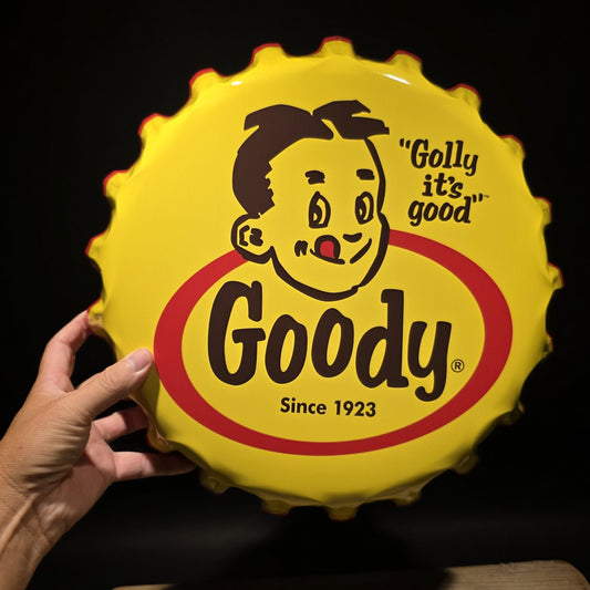 15" Vintage Style Goody Bottle Cap Sign Embossed Soda Advertising Wall Decor