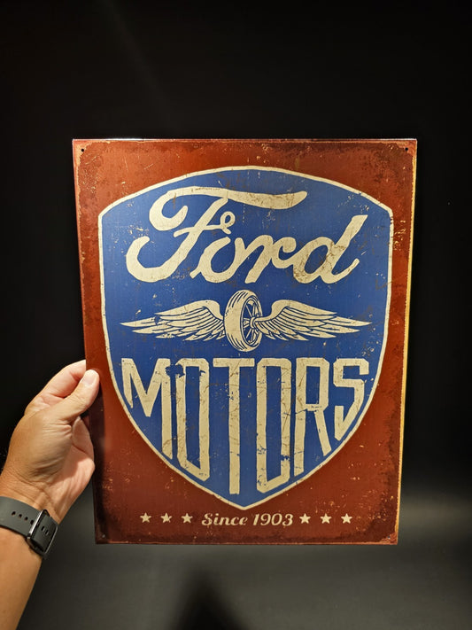 16" Metal Vintage Style Ford Motors Sign