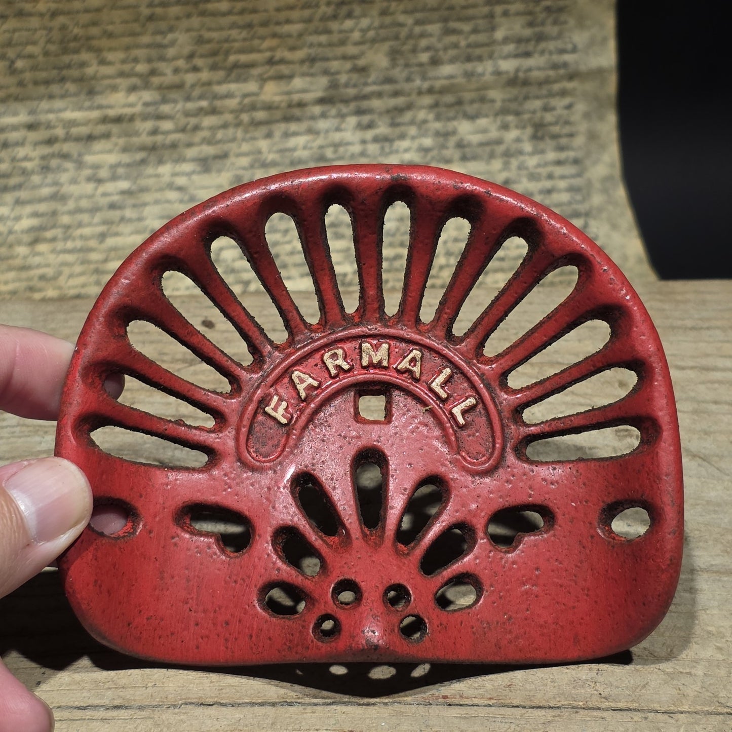 5" Mini Farmall Cast Iron Tractor Seat – Red IH Salesman Sample Paperweight