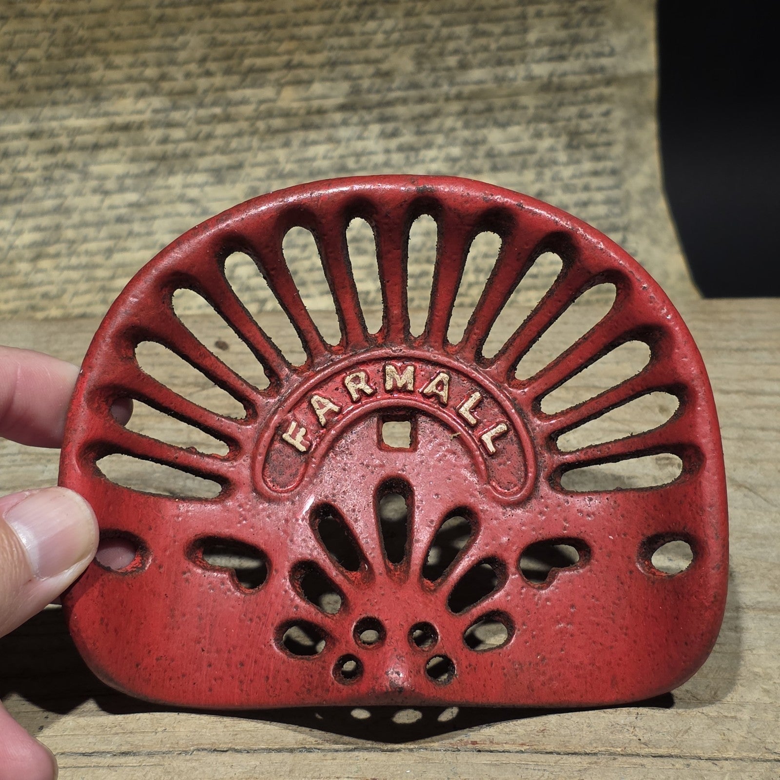 5" Mini Farmall Cast Iron Tractor Seat – Red IH Salesman Sample Paperweight