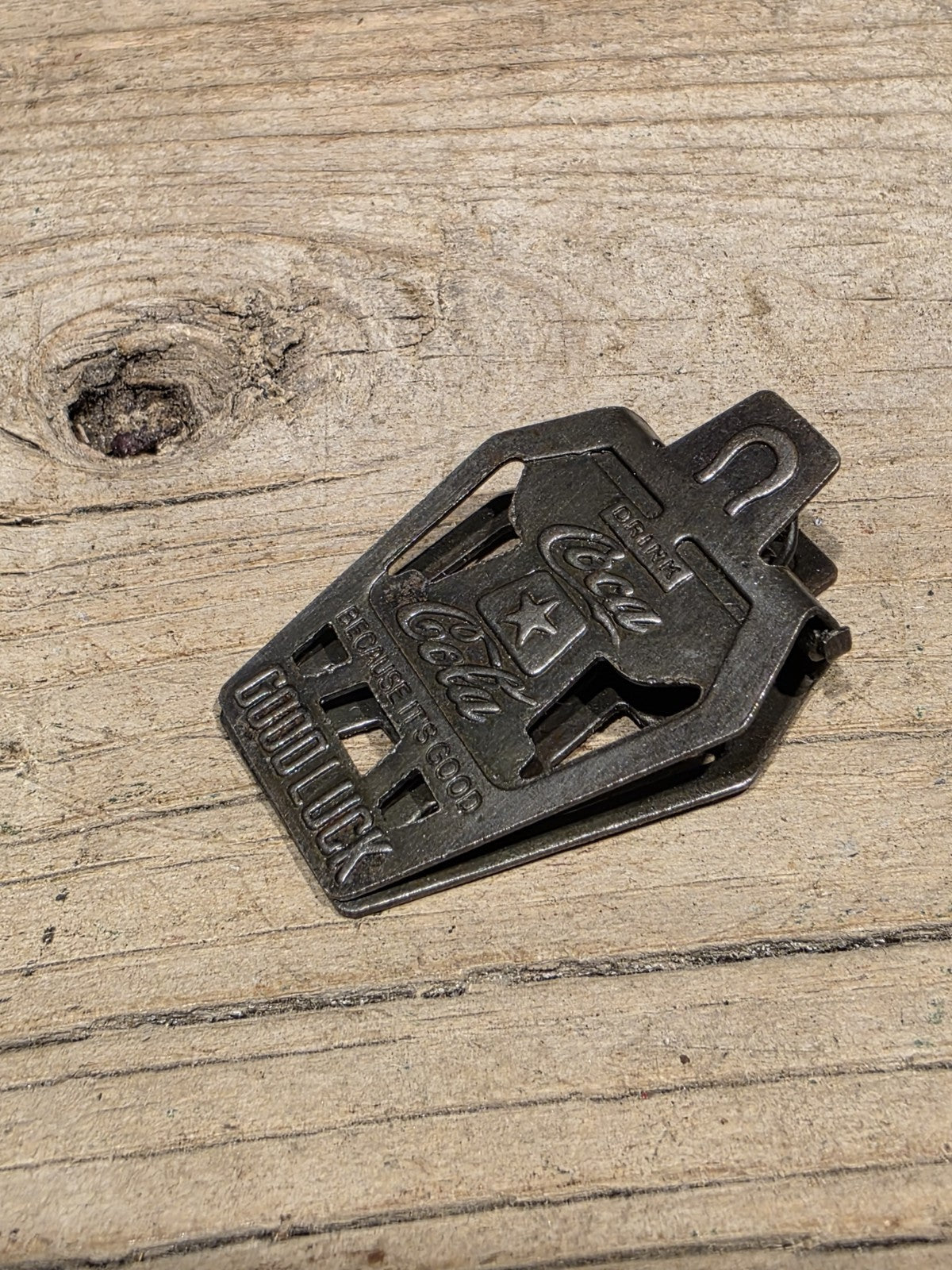 Antique Style Metal Coca-Cola “Good Luck” Advertising Clip