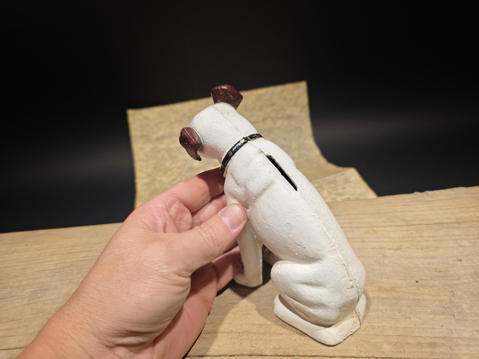 6" Vintage Style Nipper Dog Cast Iron Coin Bank