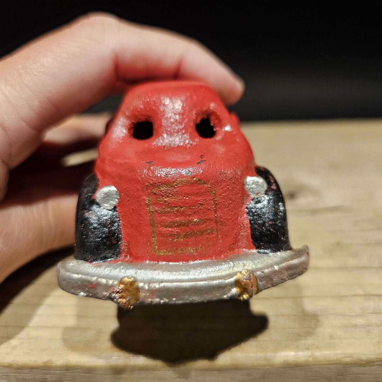 Vintage Style Red Cast Iron Toy Phillips 66 Car Delivery Van