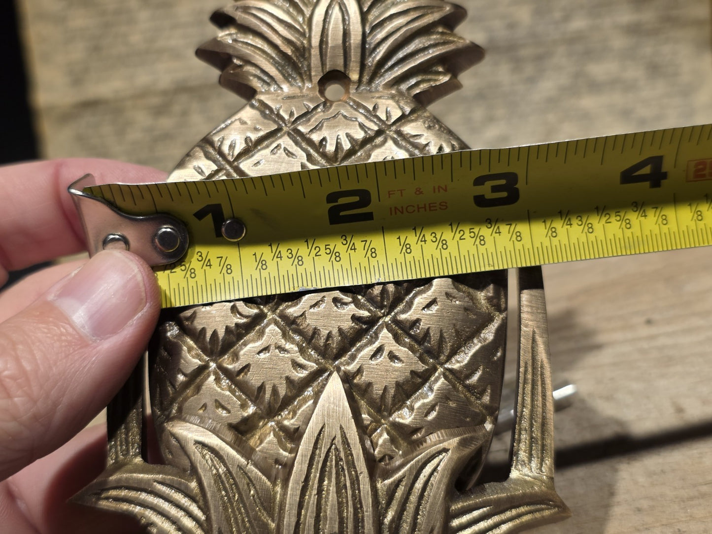 6" Vintage Style Solid Brass Pineapple Door Knocker Colonial Welcome Sign