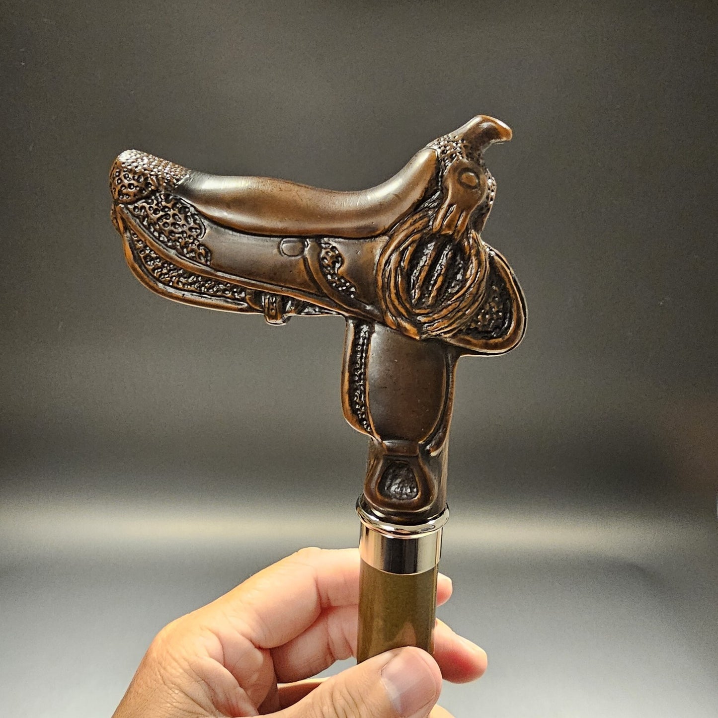 36" Antique Style Cowboy Saddle Derby Walking Stick Cane