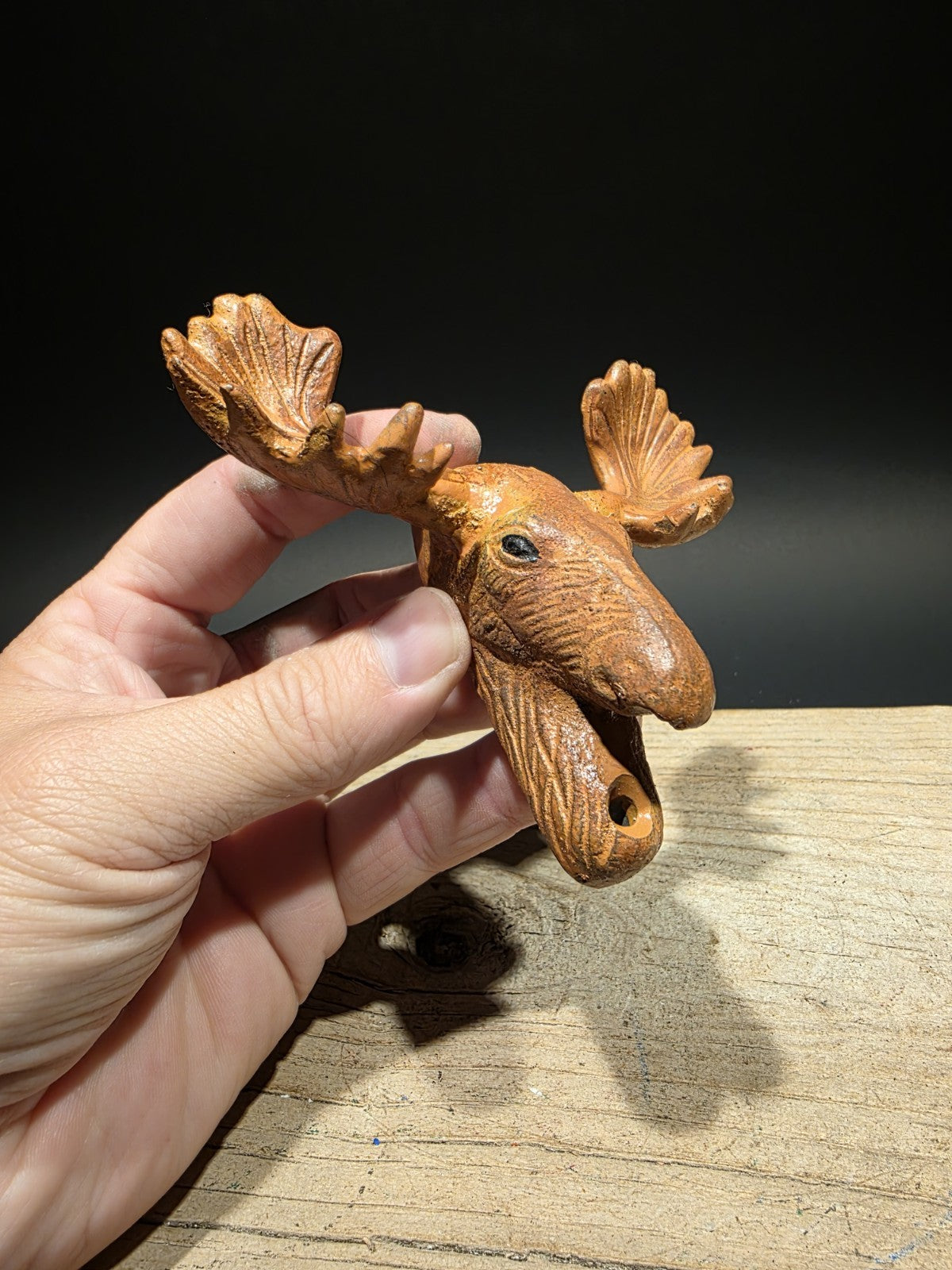 Antique Vintage Style Cast Iron Moose Head Bar Bottle Opener