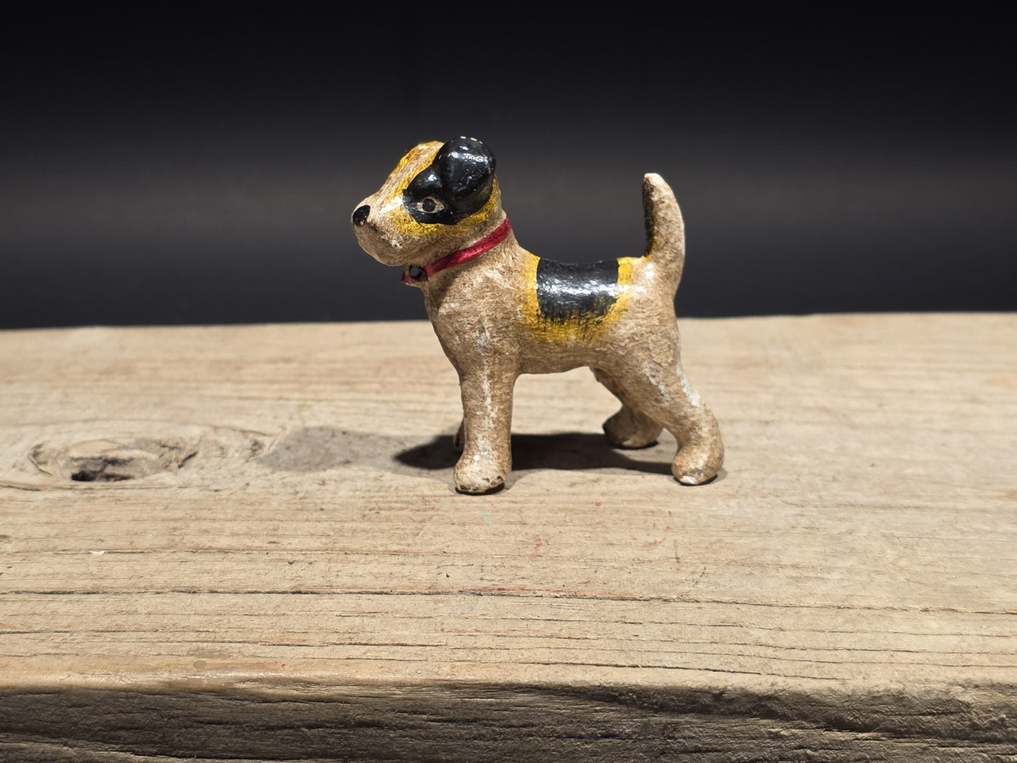 2 1/2" Antique Style Miniature Cast Iron Fox Hair Terrier Dog