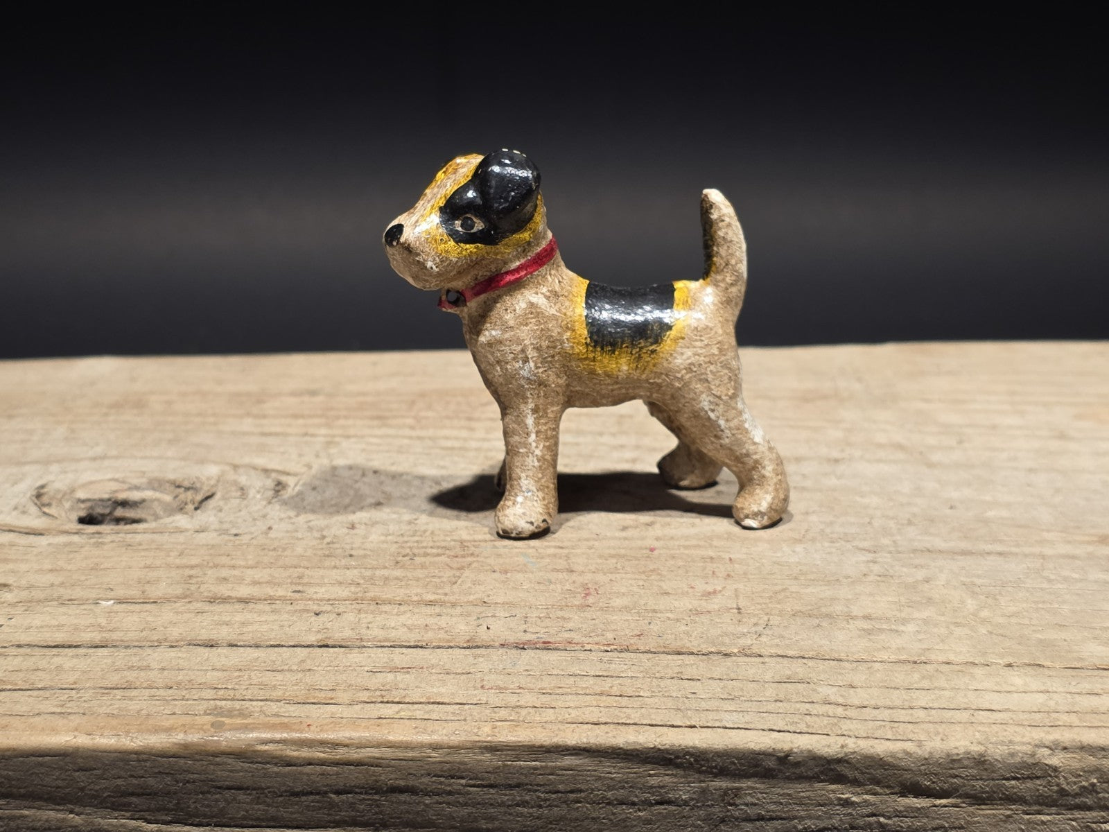 2 1/2" Antique Style Miniature Cast Iron Fox Hair Terrier Dog