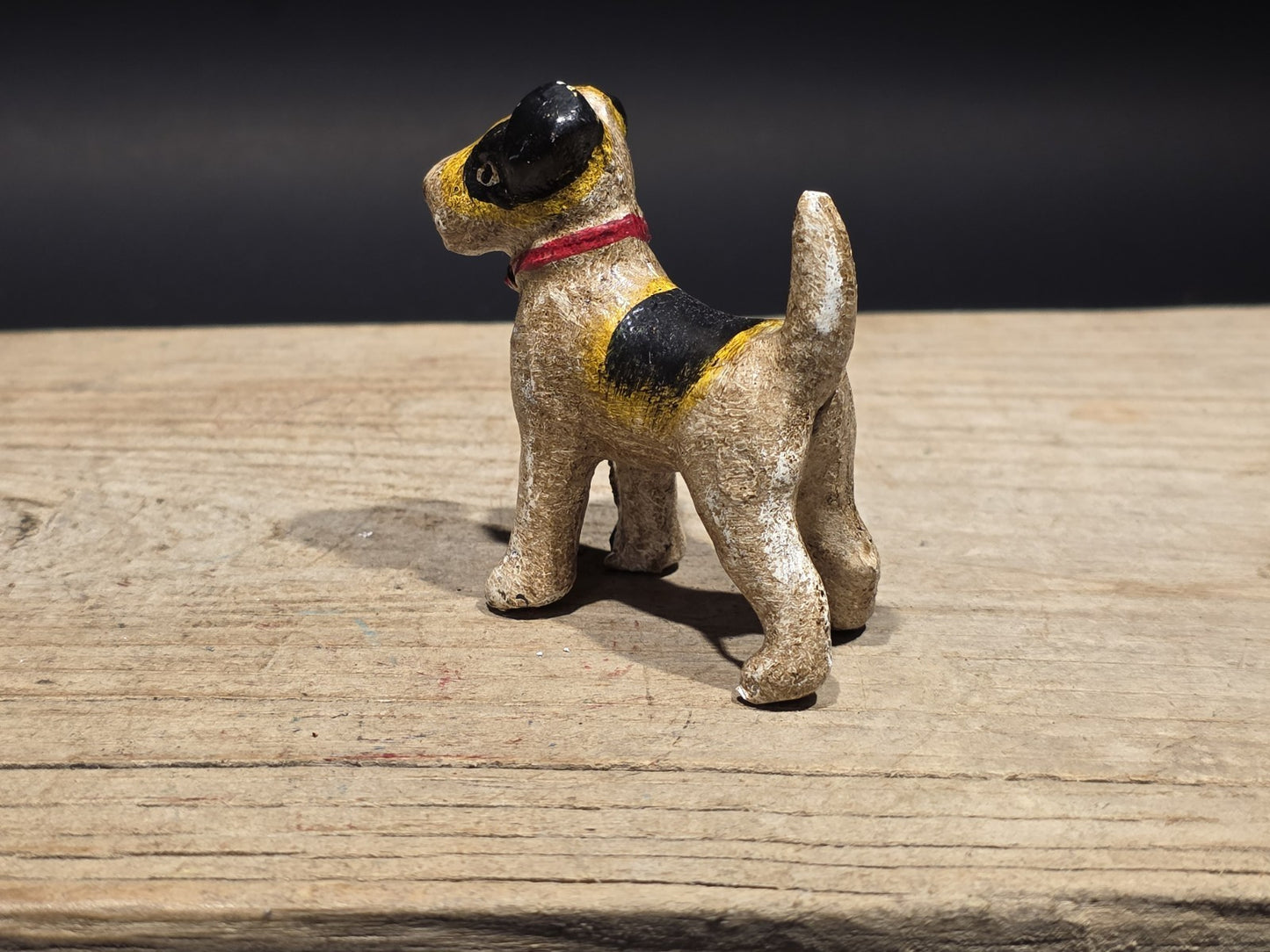 2 1/2" Antique Style Miniature Cast Iron Fox Hair Terrier Dog