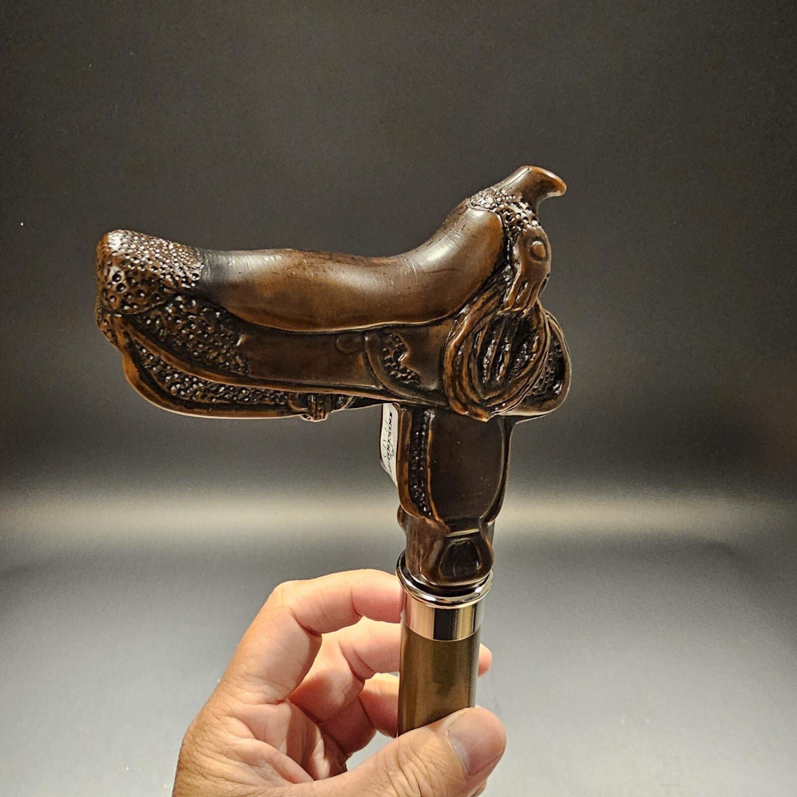 36" Antique Style Cowboy Saddle Derby Walking Stick Cane