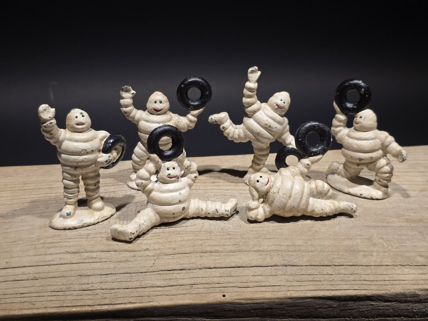 Vintage Style Cast Iron Set of 6 Michelin Men – Classic Advertising