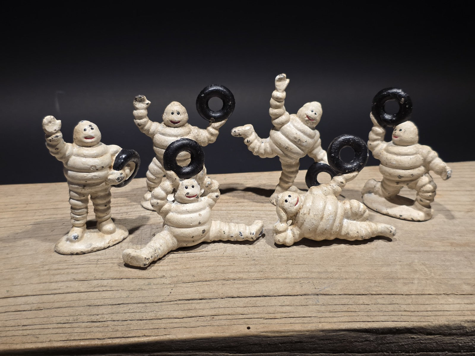 Vintage Style Cast Iron Set of 6 Michelin Men – Classic Advertising