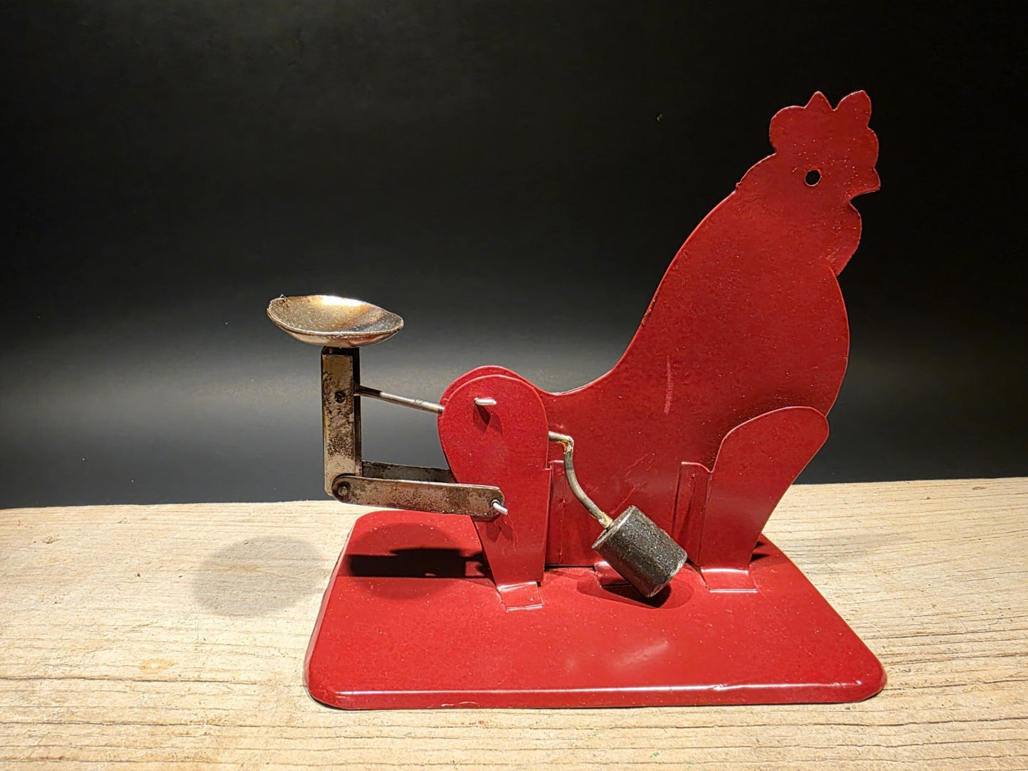6 1/5" Antique Vintage Style Red Metal Country Egg Scale