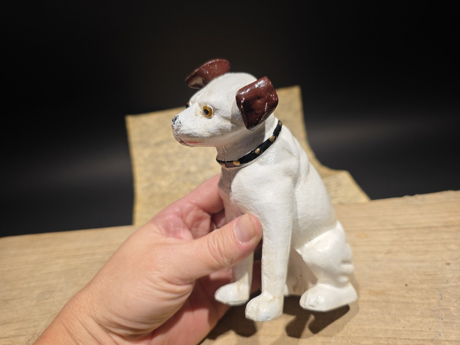 6" Vintage Style Nipper Dog Cast Iron Coin Bank