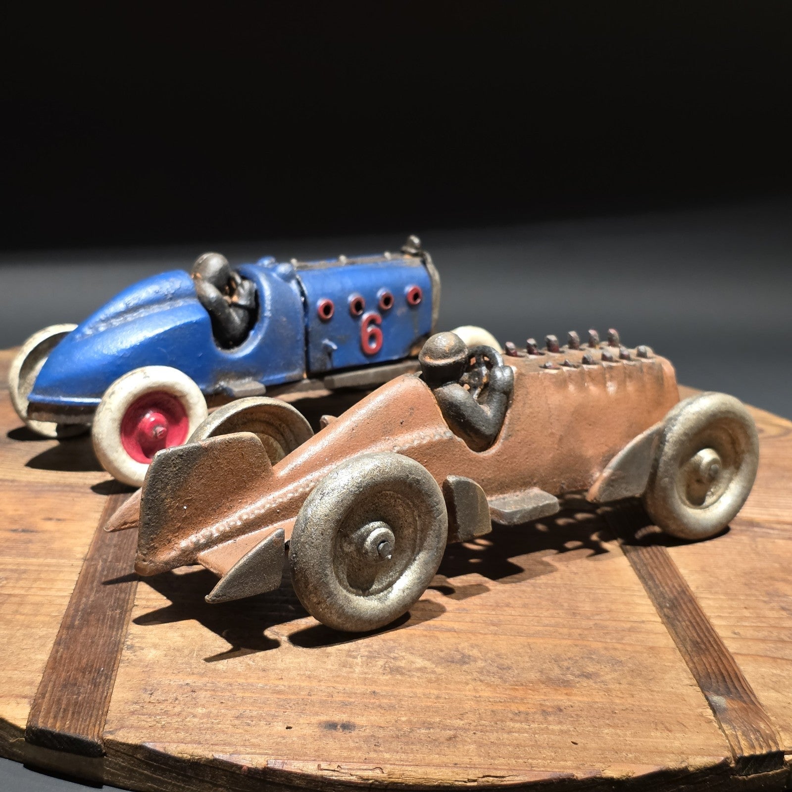 Cast Iron Race Car Toy Set – Vintage Style Open Wheel Racer Pair