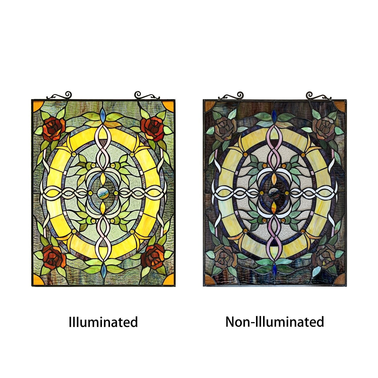 24.8" Stained Glass Window Hanging Panel Suncatcher