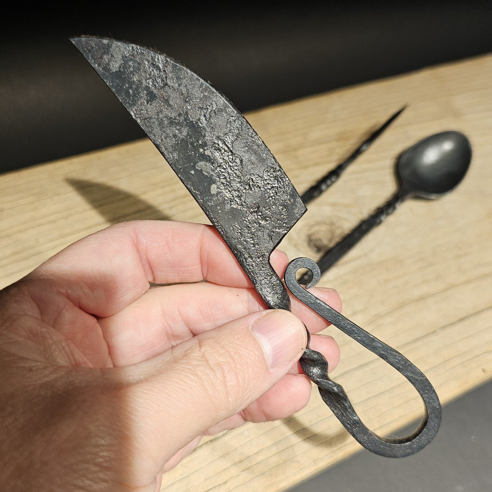 Flint Striker Style Custom Forged Knife Utensil Set