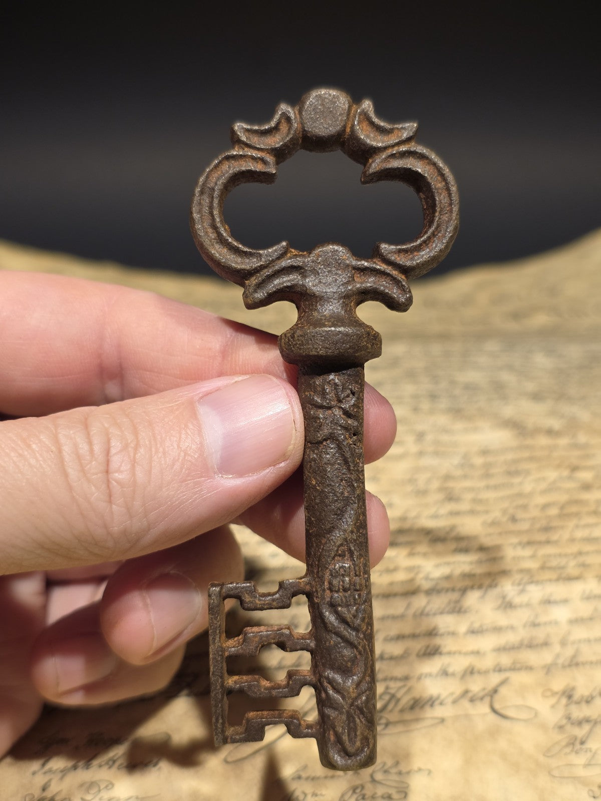 4" Antique Style Iron Large Skeleton Church Key