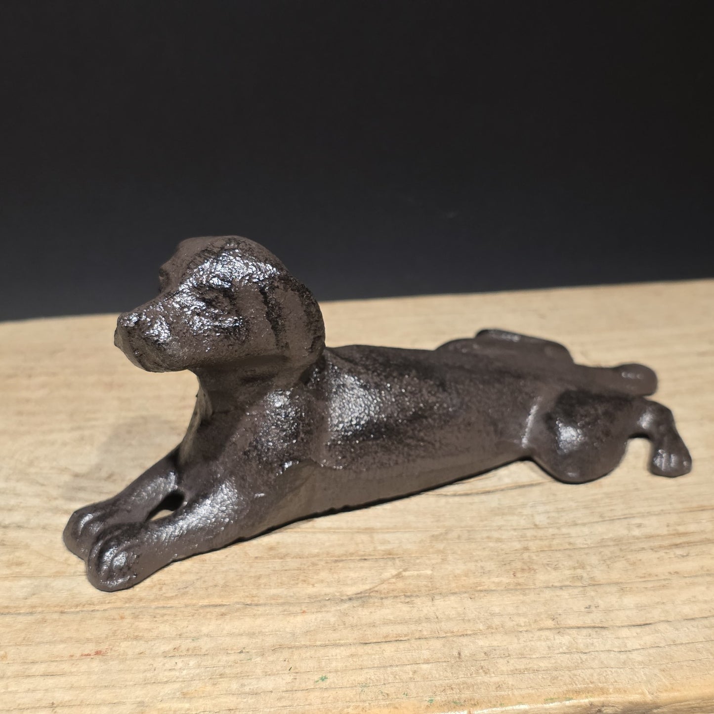 Cast Iron Lying Dog Doorstop – Vintage Style Figural Door Stop